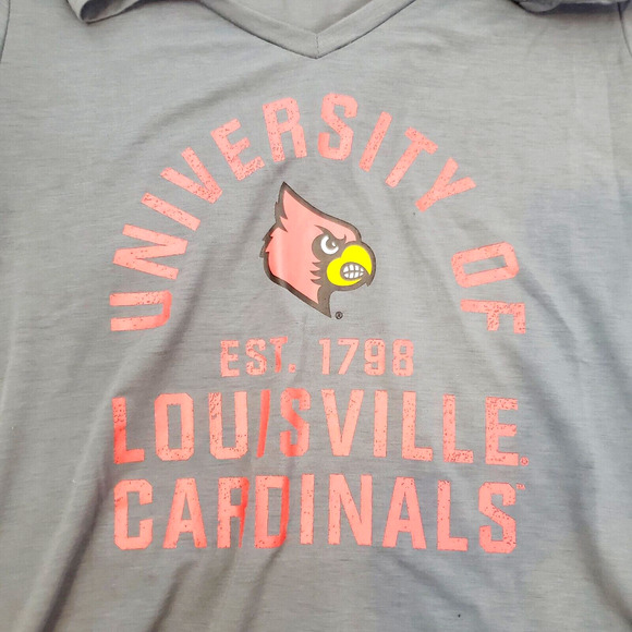 Creative Apparel University Of Louisville Cardinal Shirt Women's Small Gray Logo - Picture 4 of 7
